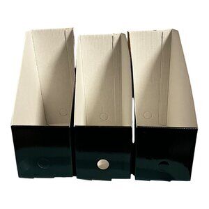 Black Cardboard Magazine File‎ Holder Magazine Corrugated Set of 3 Organizer